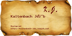 Kaltenbach Jób névjegykártya